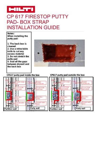 firestop putty pad installation